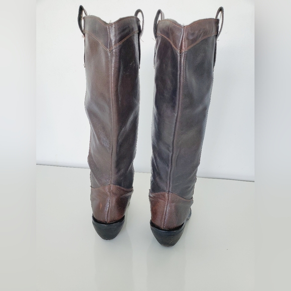 Nine West "COUNTING " Brown Leather Vintage Cowboy Boots Size 7M - Picture 8 of 13